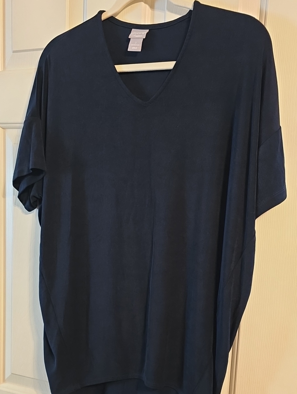 Chico's Deep Navy V-Neck Short Sleeve Top